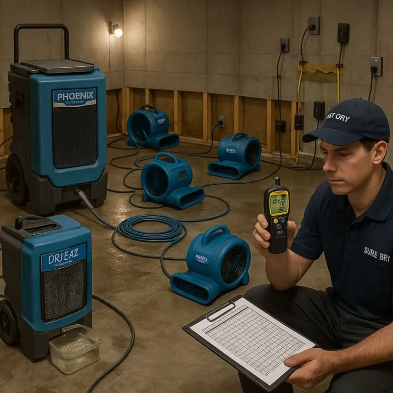 Structural Drying and Dehumidification process in West Boylston, MA